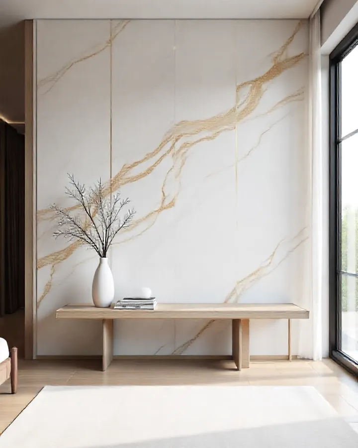 Illustration of a marble-look accent wall